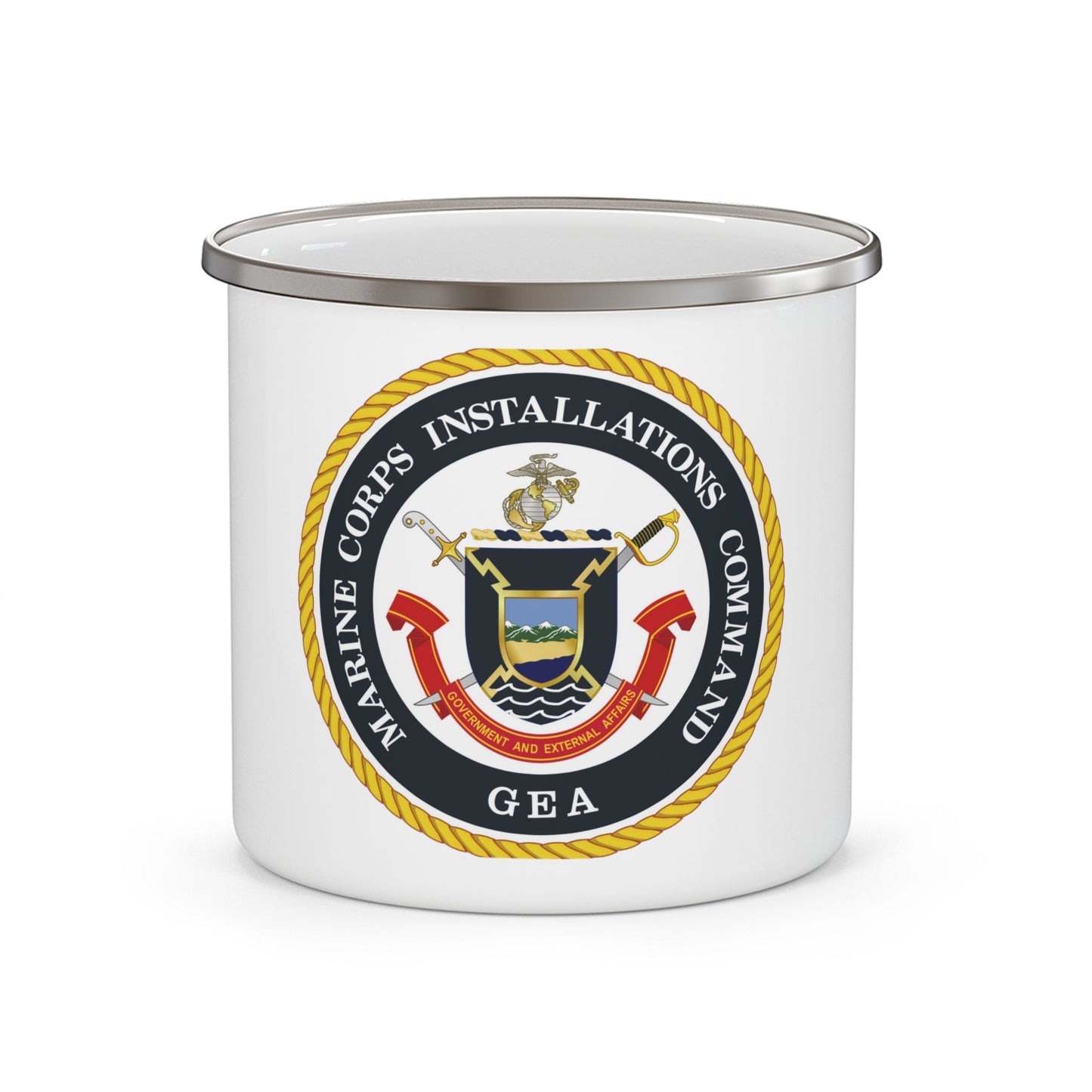 Marine Corps Installations Command Government and External Affairs (USMC) Enamel Mug-12oz-The Sticker Space