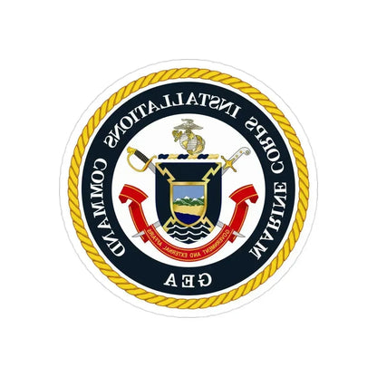 Marine Corps Installations Command Government and External Affairs (USMC) REVERSE PRINT Transparent Die-Cut STICKER 3 Inch Die-Cut Transparent - The Sticker Space