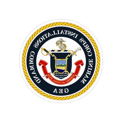 Marine Corps Installations Command Government and External Affairs (USMC) REVERSE PRINT Transparent STICKER-2" × 2"-The Sticker Space