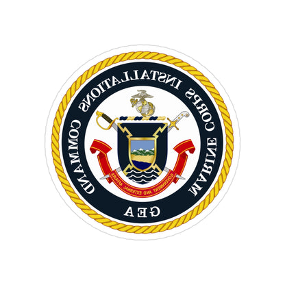 Marine Corps Installations Command Government and External Affairs (USMC) REVERSE PRINT Transparent STICKER-3" × 3"-The Sticker Space