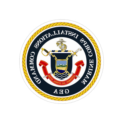 Marine Corps Installations Command Government and External Affairs (USMC) REVERSE PRINT Transparent STICKER-4" × 4"-The Sticker Space