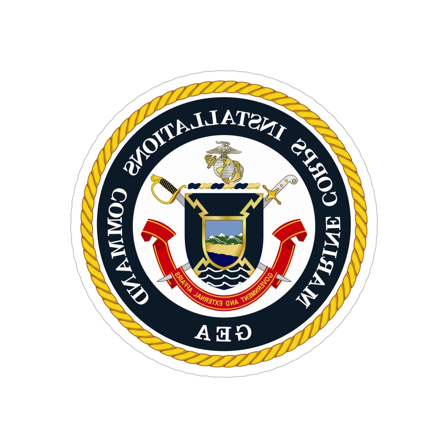 Marine Corps Installations Command Government and External Affairs (USMC) REVERSE PRINT Transparent STICKER-6 Inch-The Sticker Space