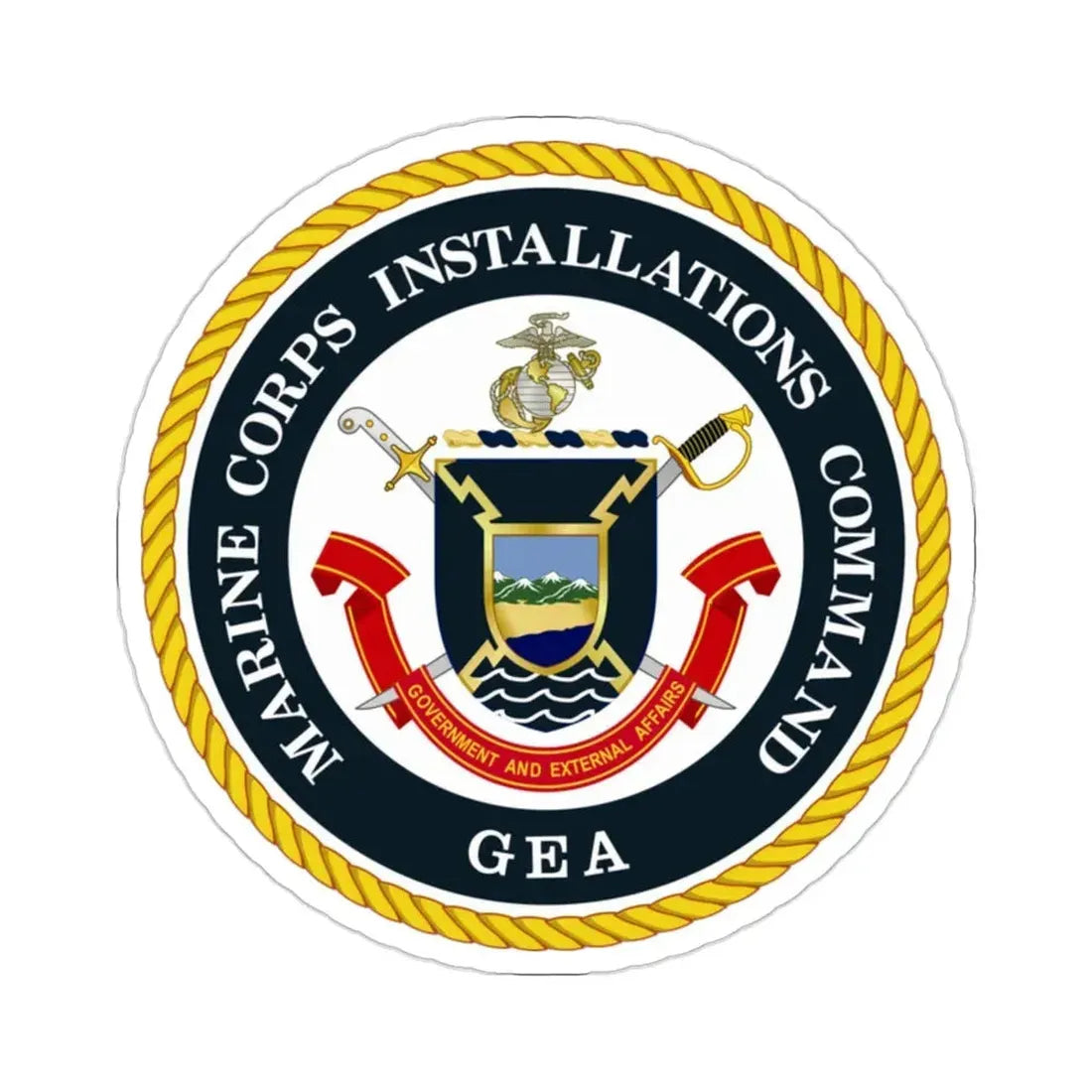Marine Corps Installations Command Government and External Affairs (USMC) STICKER Vinyl Die-Cut Decal 2 Inch - The Sticker Space