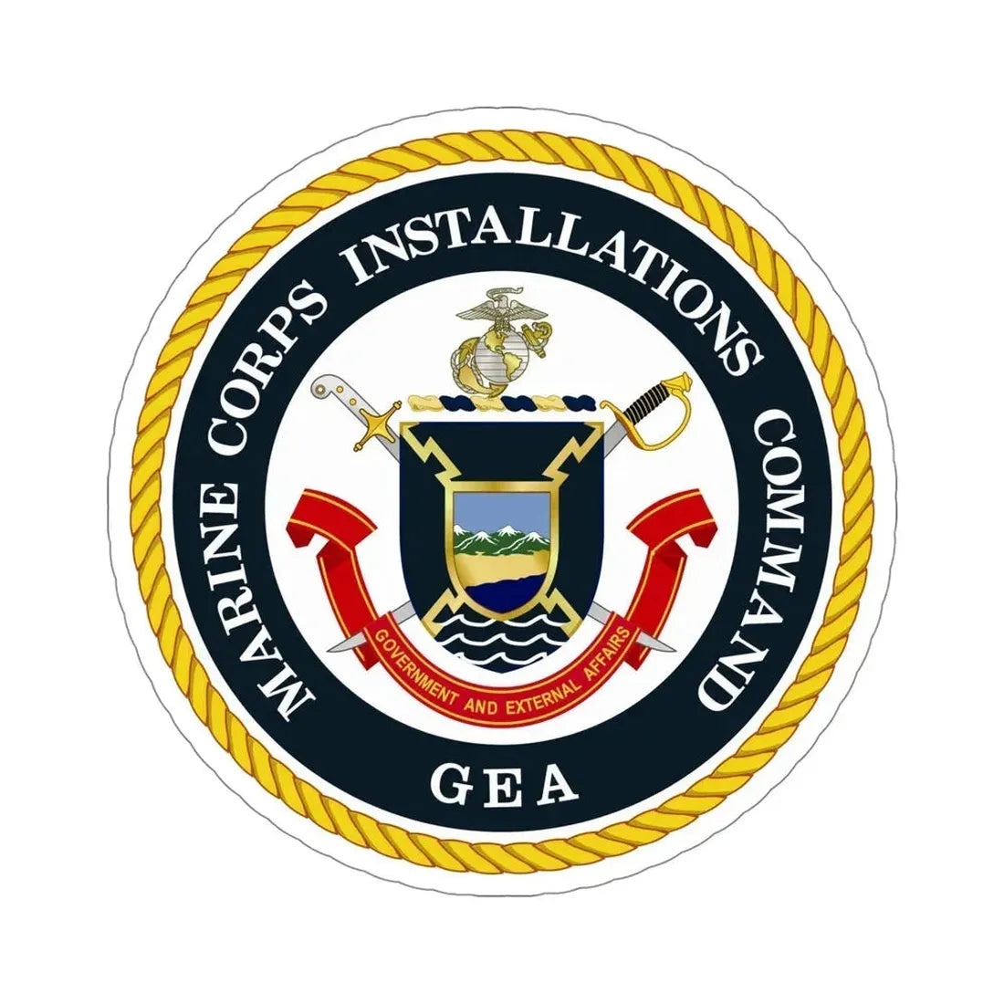 Marine Corps Installations Command Government and External Affairs (USMC) STICKER Vinyl Die-Cut Decal 5 Inch - The Sticker Space