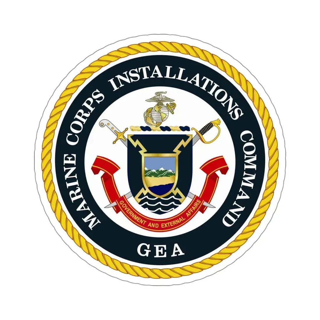 Marine Corps Installations Command Government and External Affairs (USMC) STICKER Vinyl Die-Cut Decal 6 Inch - The Sticker Space
