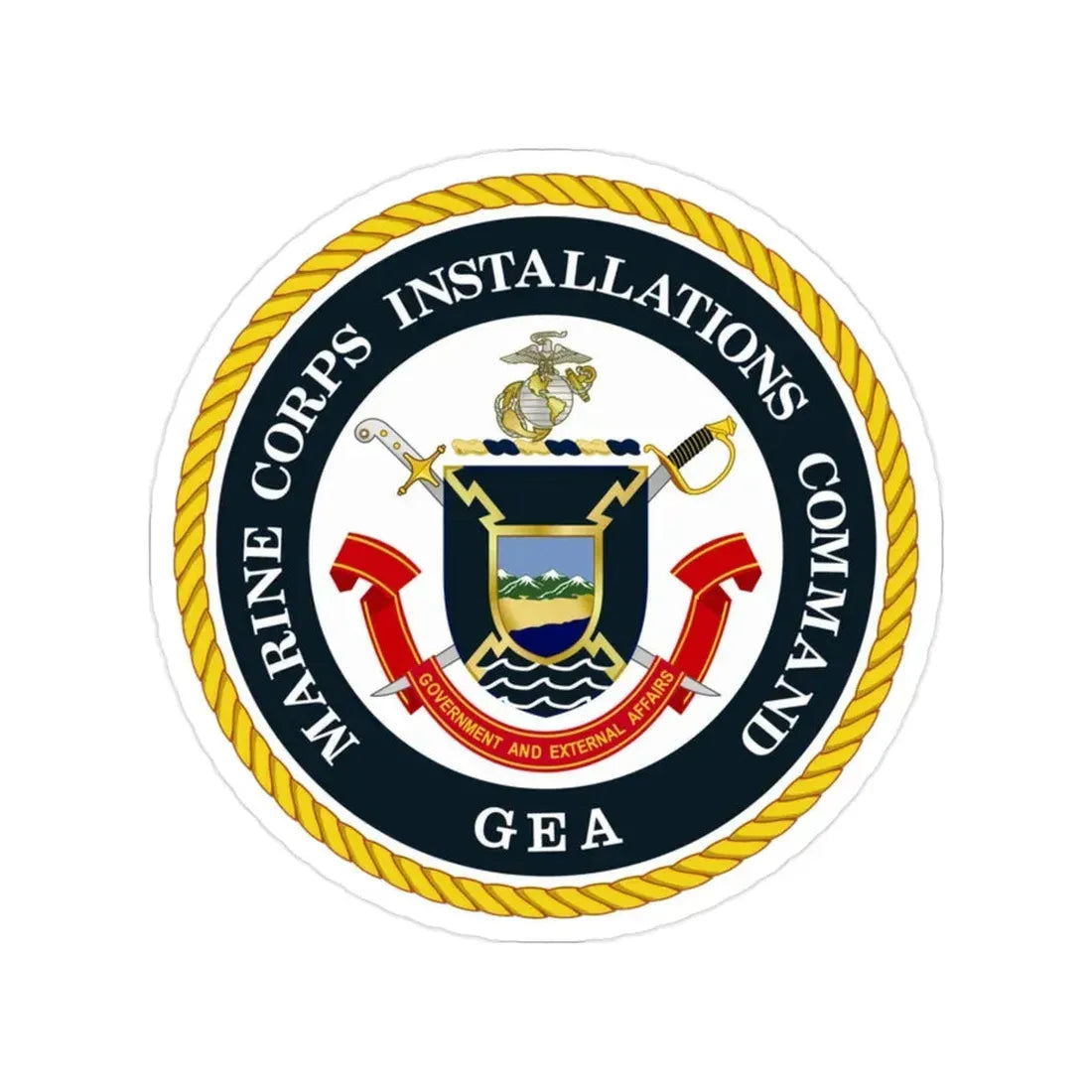 Marine Corps Installations Command Government and External Affairs (USMC) Transparent STICKER Die-Cut Vinyl Decal 2 Inch - The Sticker Space