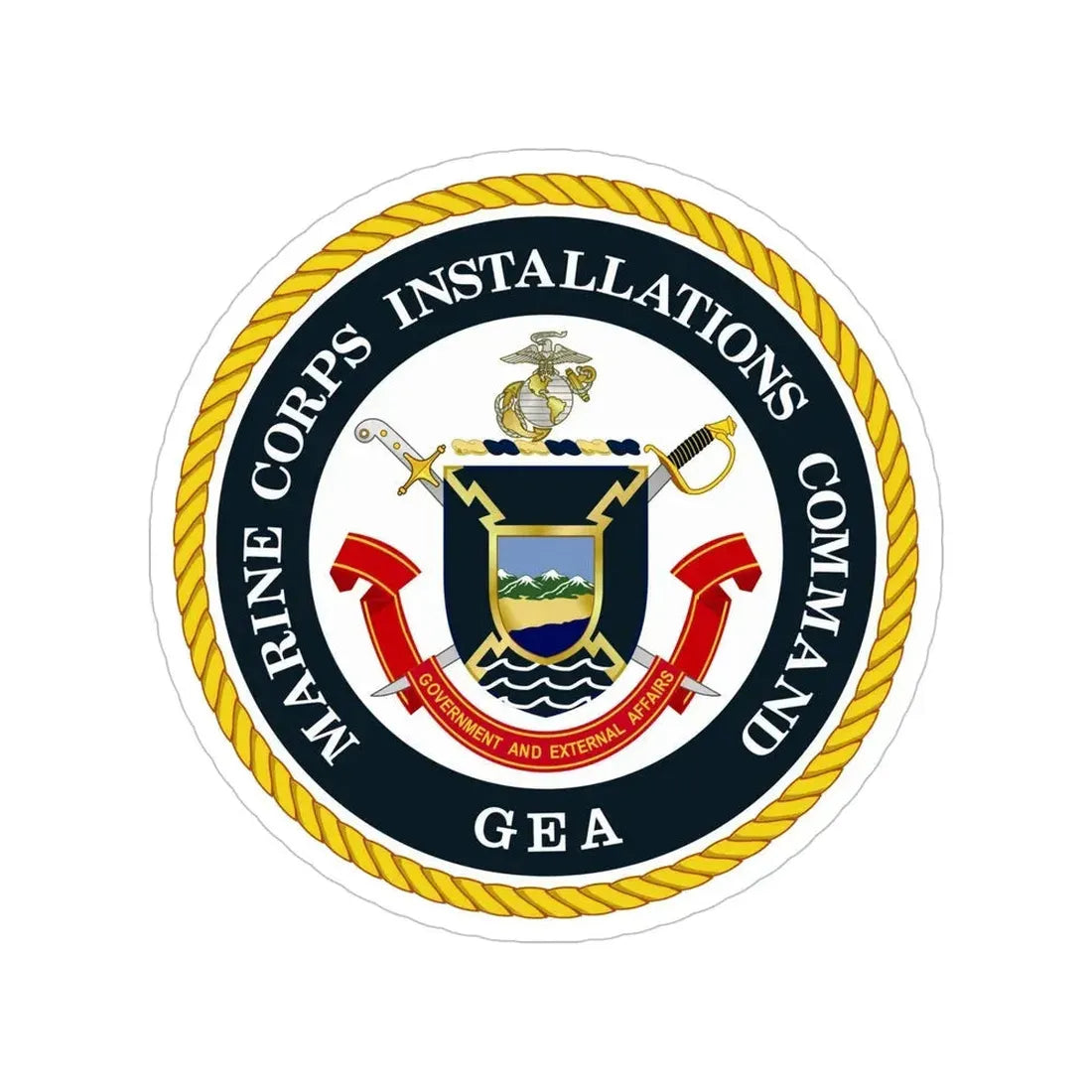 Marine Corps Installations Command Government and External Affairs (USMC) Transparent STICKER Die-Cut Vinyl Decal 5 Inch - The Sticker Space