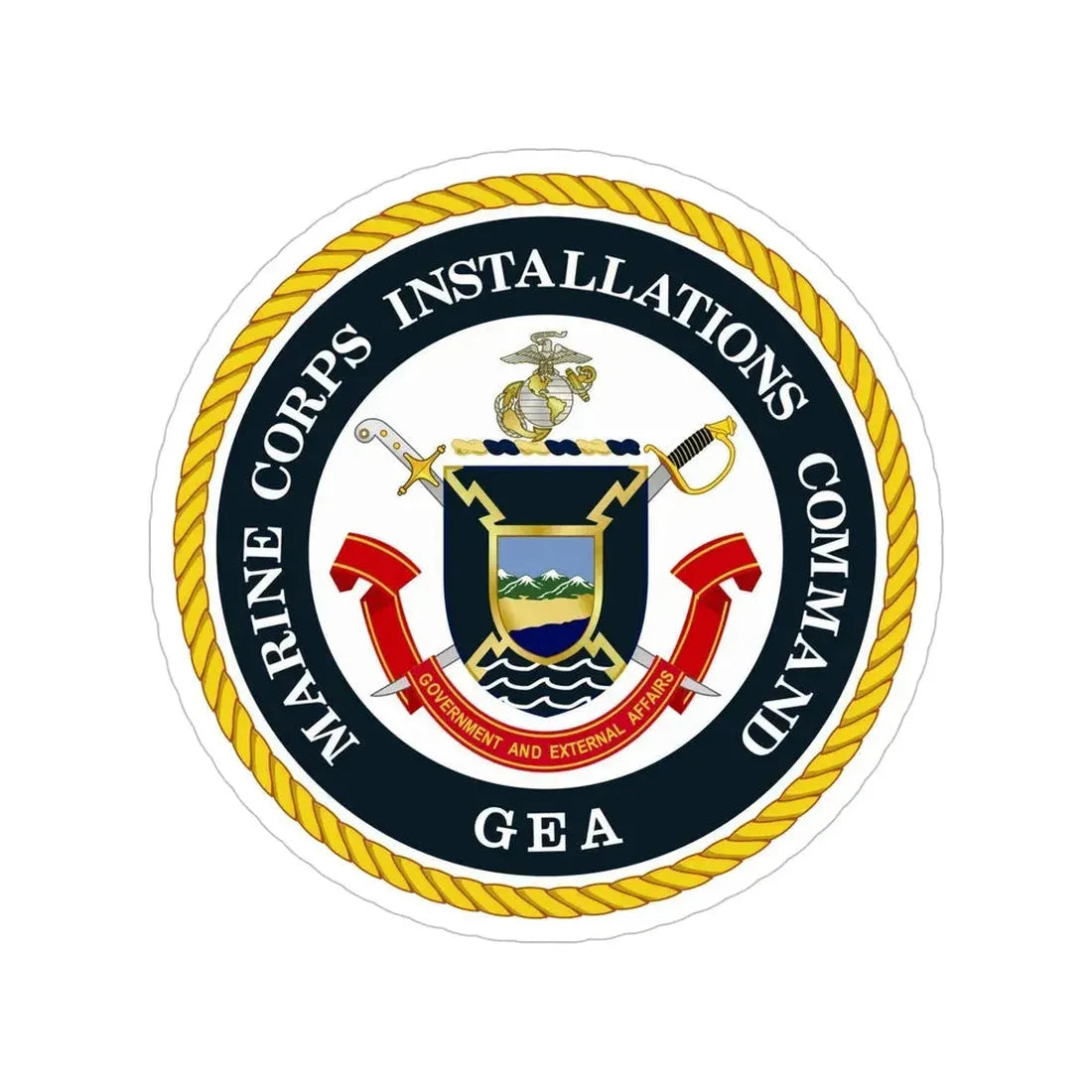 Marine Corps Installations Command Government and External Affairs (USMC) Transparent STICKER Die-Cut Vinyl Decal 6 Inch - The Sticker Space