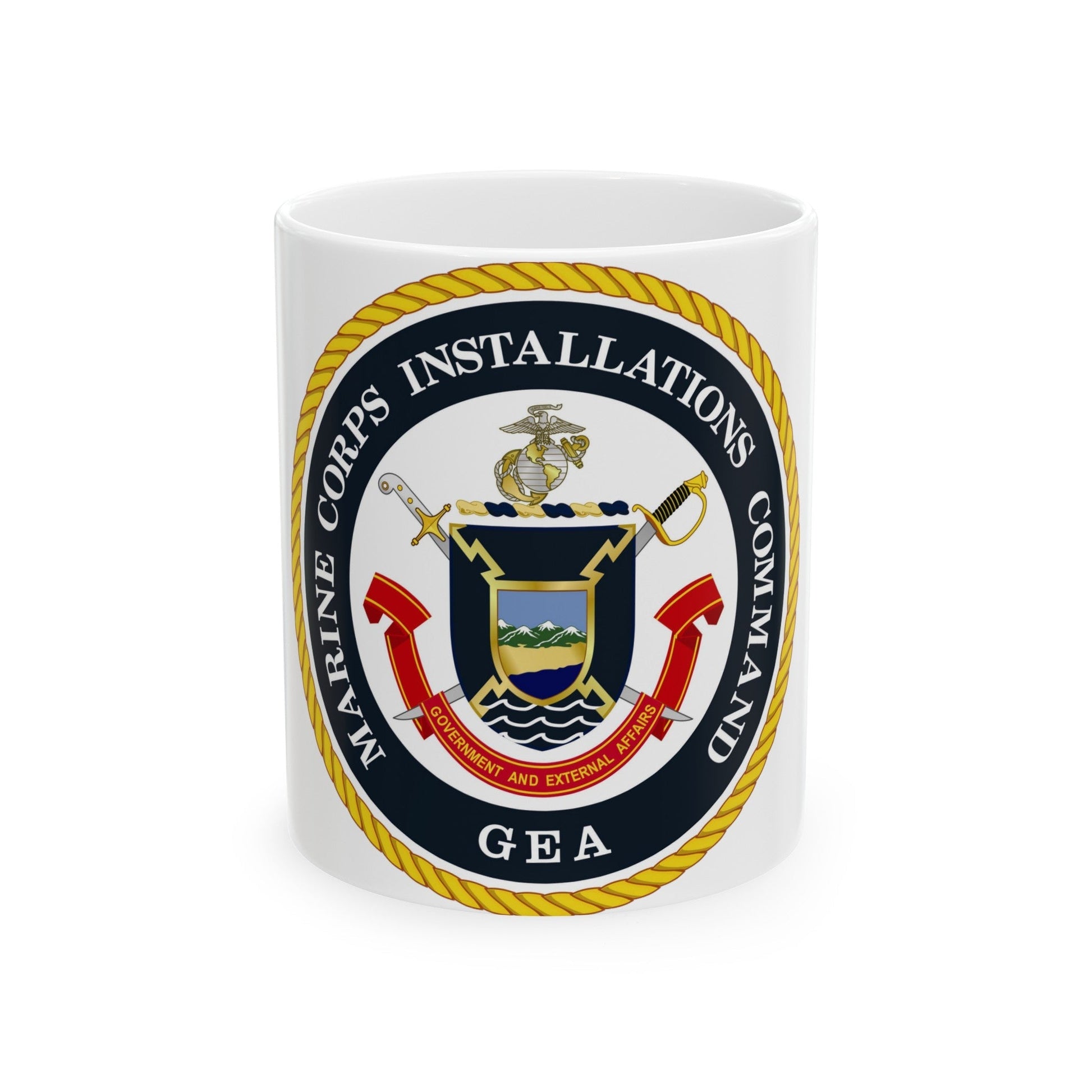 Marine Corps Installations Command Government and External Affairs (USMC) White Coffee Mug-11oz-The Sticker Space