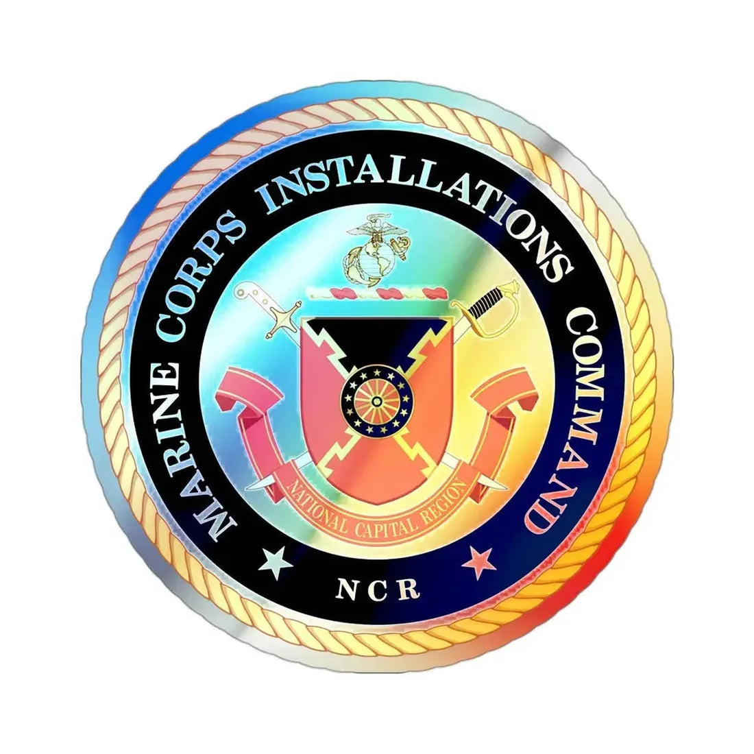 Marine Corps Installations Command National Capital Region (USMC) Holographic STICKER Die-Cut Vinyl Decal 3 Inch Holographic - The Sticker Space