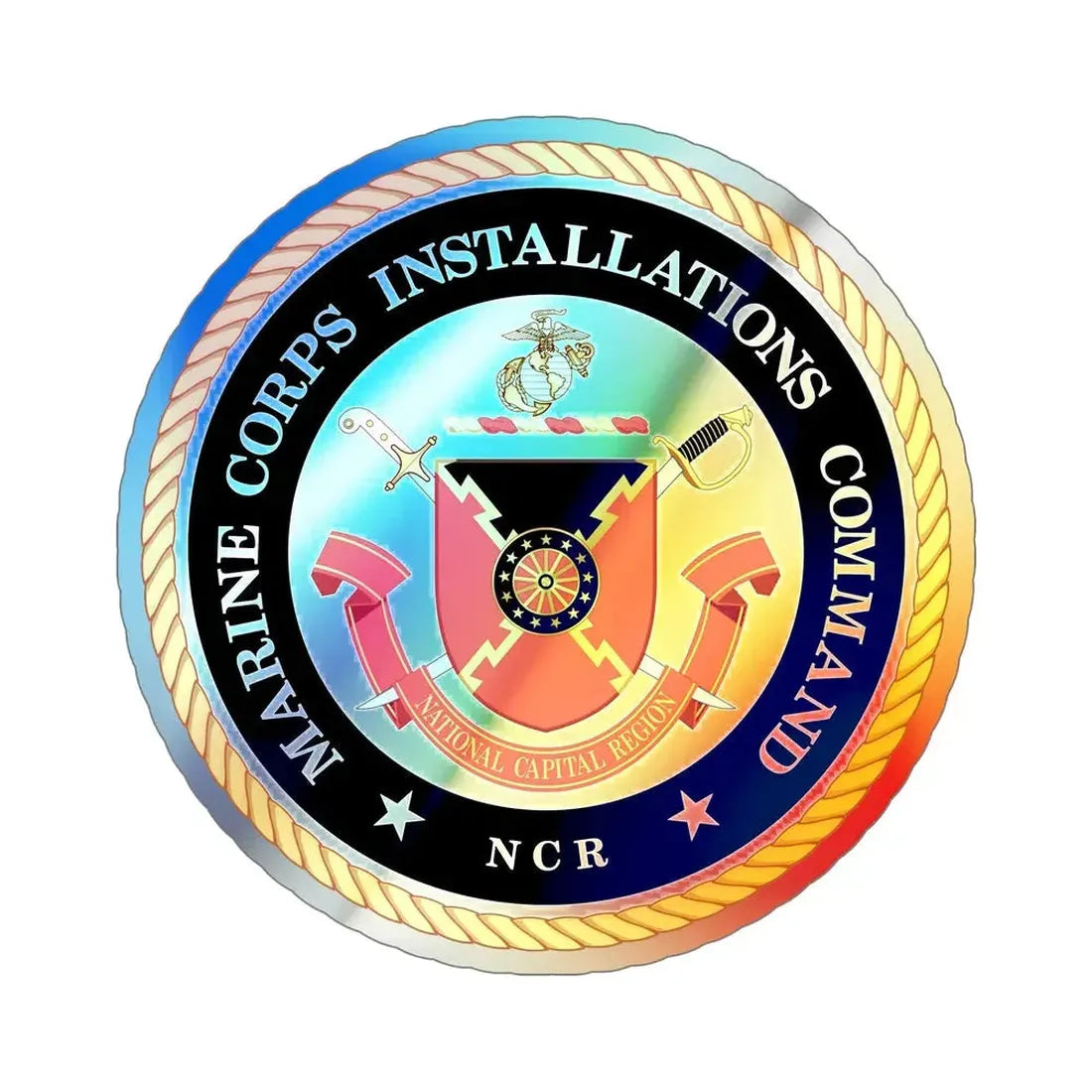 Marine Corps Installations Command National Capital Region (USMC) Holographic STICKER Die-Cut Vinyl Decal 6 Inch Holographic - The Sticker Space