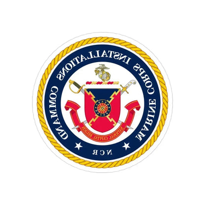 Marine Corps Installations Command National Capital Region (USMC) REVERSE PRINT Transparent Die-Cut STICKER 3 Inch Die-Cut Transparent - The Sticker Space