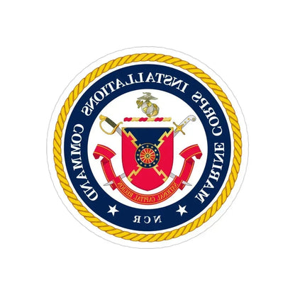 Marine Corps Installations Command National Capital Region (USMC) REVERSE PRINT Transparent Die-Cut STICKER 4 Inch Die-Cut Transparent - The Sticker Space
