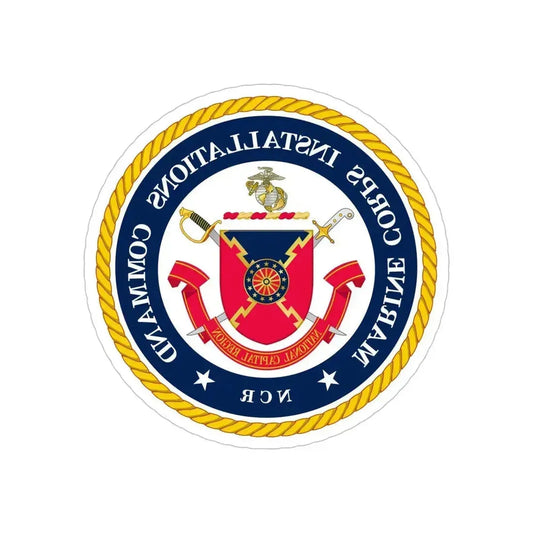 Marine Corps Installations Command National Capital Region (USMC) REVERSE PRINT Transparent Die-Cut STICKER 6 Inch Die-Cut Transparent - The Sticker Space