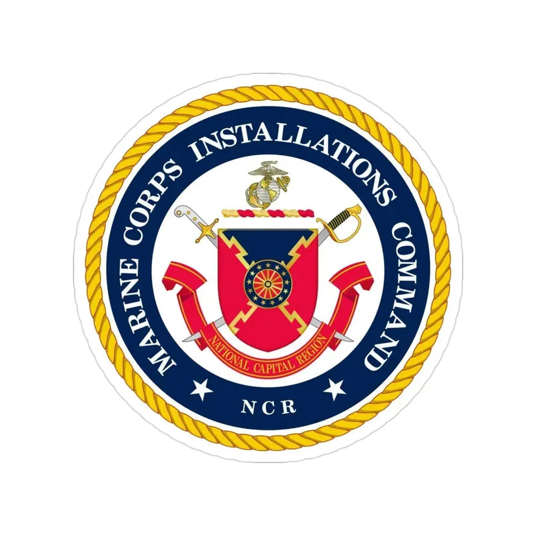 Marine Corps Installations Command National Capital Region (USMC) Transparent STICKER Die-Cut Vinyl Decal 3 Inch - The Sticker Space
