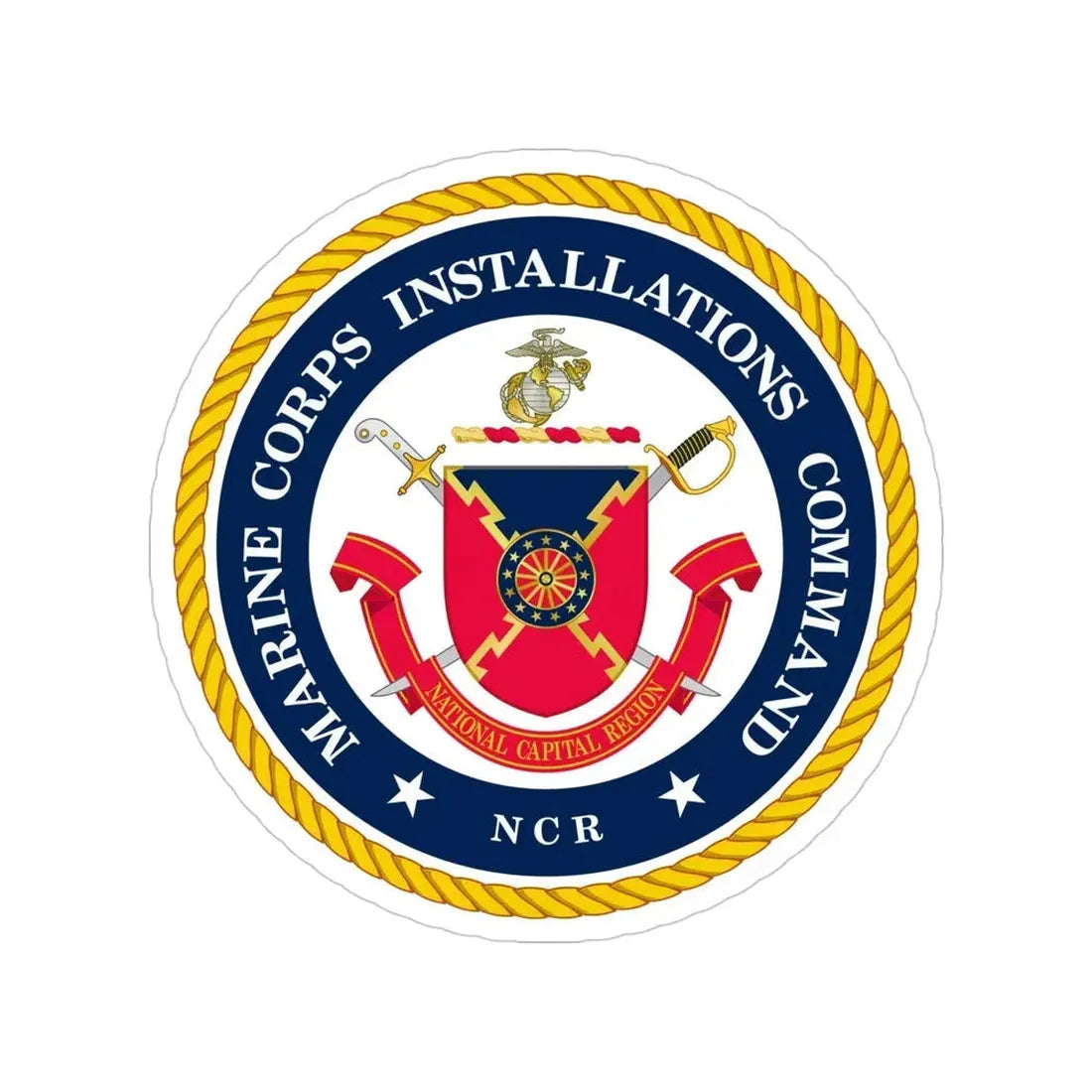 Marine Corps Installations Command National Capital Region (USMC) Transparent STICKER Die-Cut Vinyl Decal 4 Inch - The Sticker Space