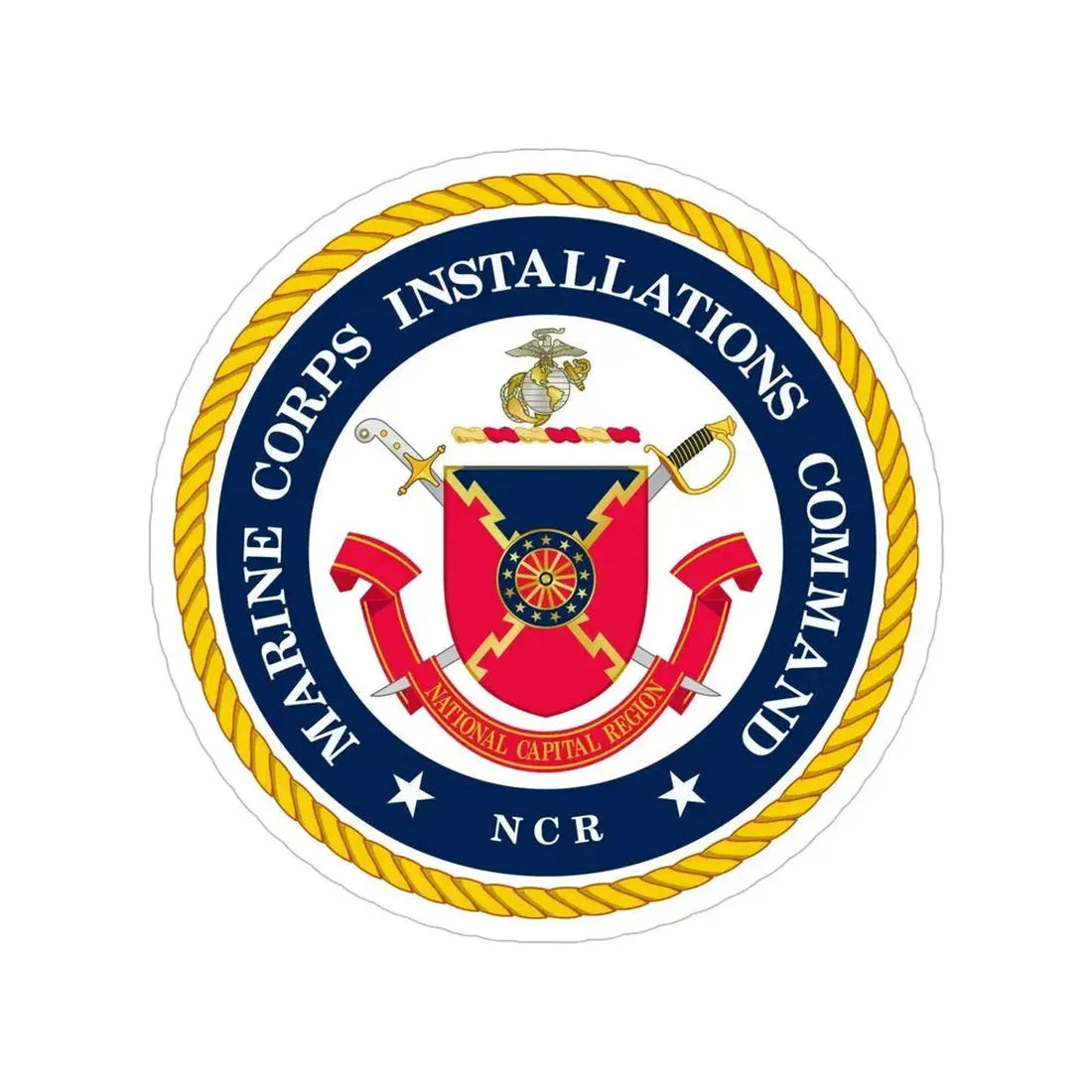 Marine Corps Installations Command National Capital Region (USMC) Transparent STICKER Die-Cut Vinyl Decal 6 Inch - The Sticker Space