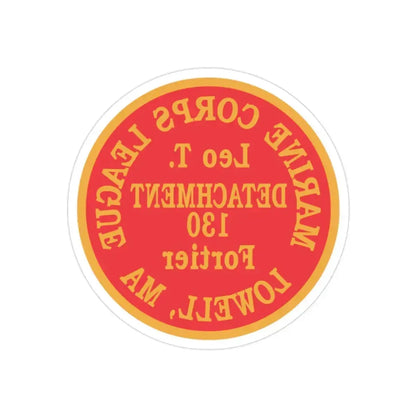 Marine Corps League Lowell MA (USMC) REVERSE PRINT Transparent Die-Cut STICKER 2 Inch Die-Cut Transparent - The Sticker Space
