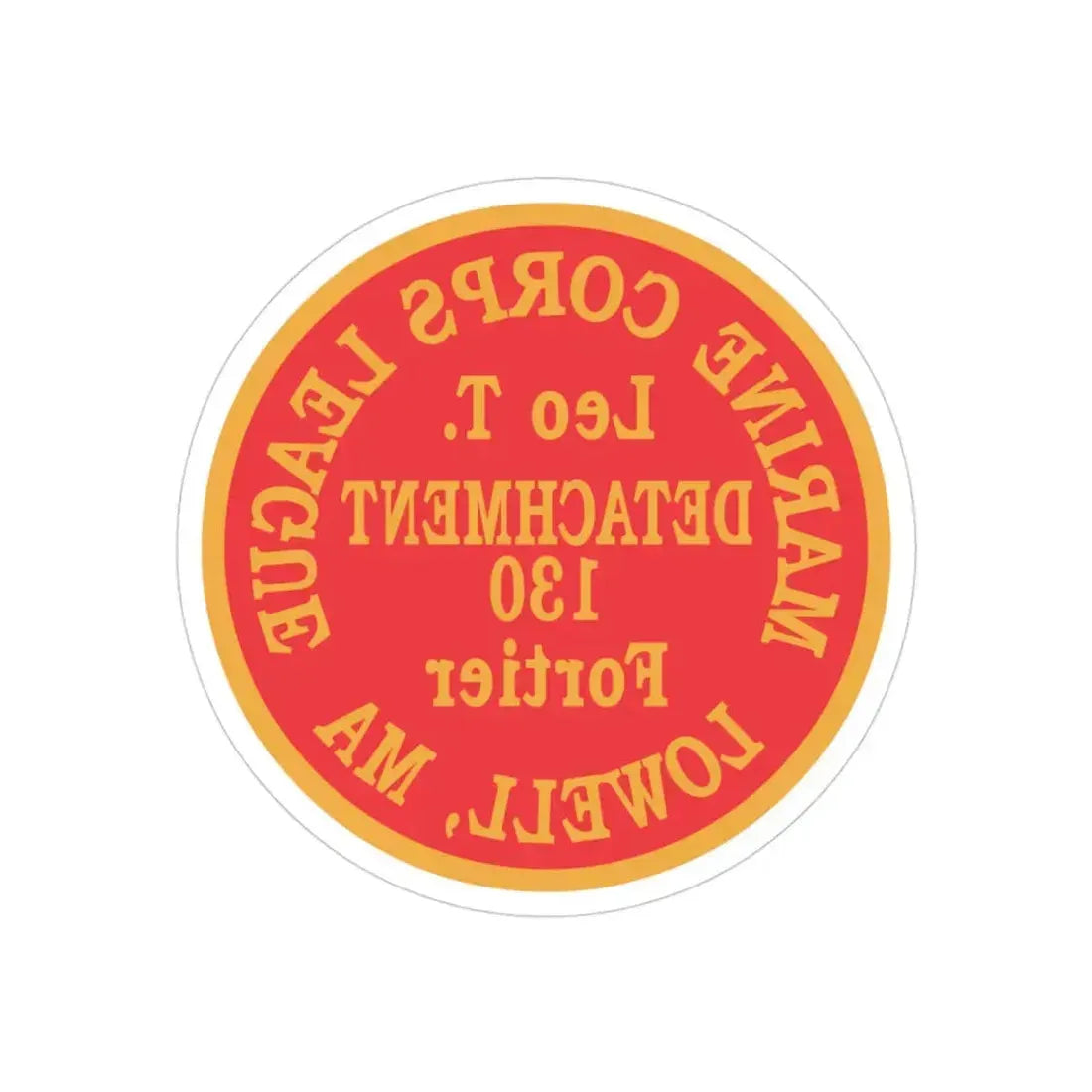 Marine Corps League Lowell MA (USMC) REVERSE PRINT Transparent Die-Cut STICKER 3 Inch Die-Cut Transparent - The Sticker Space