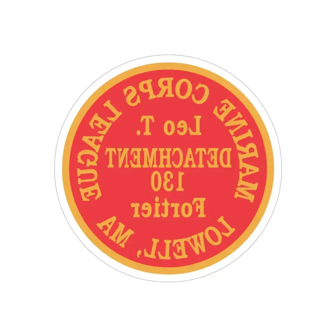 Marine Corps League Lowell MA (USMC) REVERSE PRINT Transparent Die-Cut STICKER 4 Inch Die-Cut Transparent - The Sticker Space