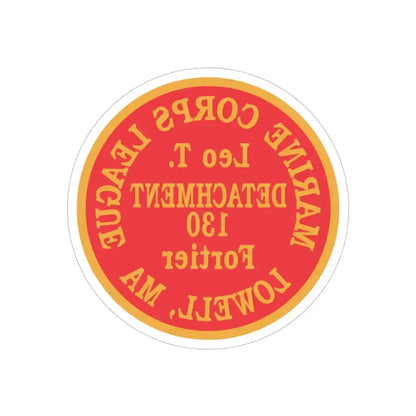 Marine Corps League Lowell MA (USMC) REVERSE PRINT Transparent Die-Cut STICKER 4 Inch Die-Cut Transparent - The Sticker Space