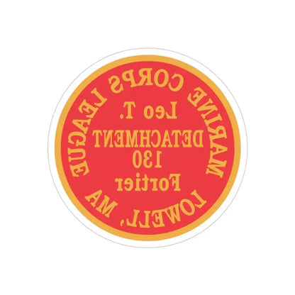 Marine Corps League Lowell MA (USMC) REVERSE PRINT Transparent Die-Cut STICKER 5 Inch Die-Cut Transparent - The Sticker Space