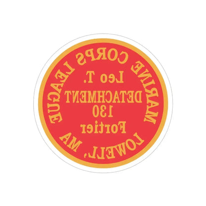 Marine Corps League Lowell MA (USMC) REVERSE PRINT Transparent Die-Cut STICKER - The Sticker Space