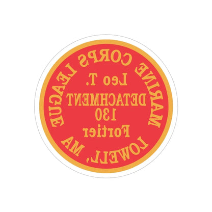 Marine Corps League Lowell MA (USMC) REVERSE PRINT Transparent Die-Cut STICKER - The Sticker Space