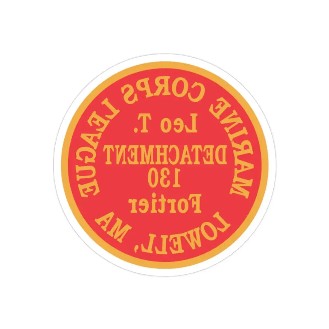 Marine Corps League Lowell MA (USMC) REVERSE PRINT Transparent Die-Cut STICKER - The Sticker Space