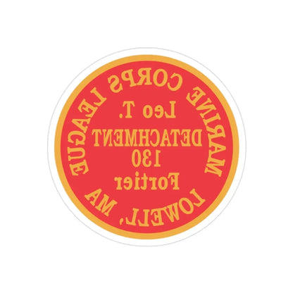 Marine Corps League Lowell MA (USMC) REVERSE PRINT Transparent Die-Cut STICKER - The Sticker Space
