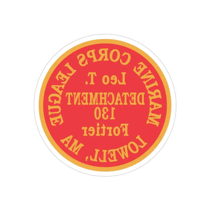 Marine Corps League Lowell MA (USMC) REVERSE PRINT Transparent Die-Cut STICKER - The Sticker Space