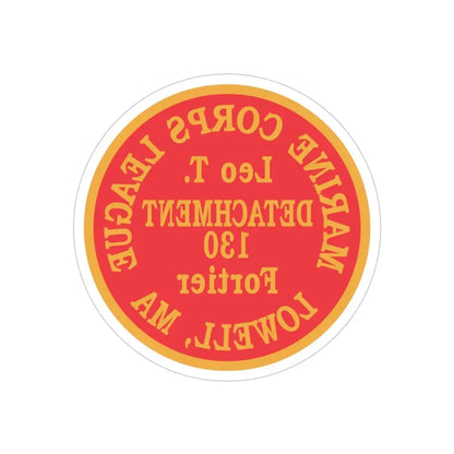 Marine Corps League Lowell MA (USMC) REVERSE PRINT Transparent Die-Cut STICKER - The Sticker Space