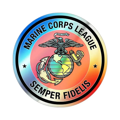 Marine Corps League (USMC) Holographic STICKER Die-Cut Vinyl Decal 2 Inch Holographic - The Sticker Space