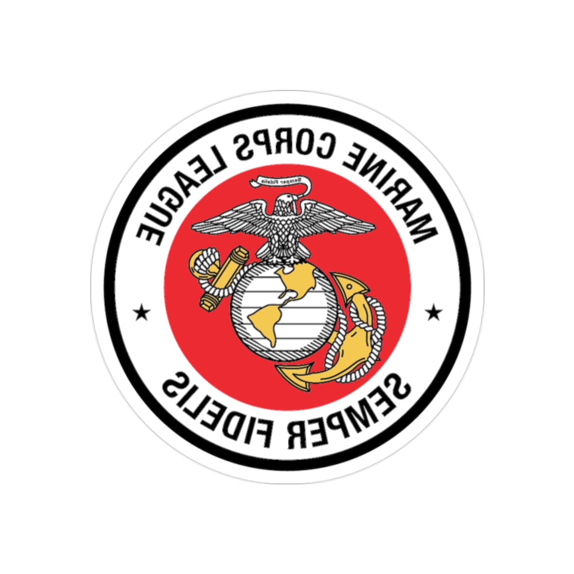 Marine Corps League (USMC) REVERSE PRINT Transparent STICKER-2" × 2"-The Sticker Space