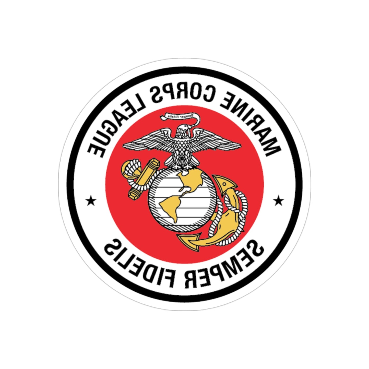 Marine Corps League (USMC) REVERSE PRINT Transparent STICKER-3" × 3"-The Sticker Space