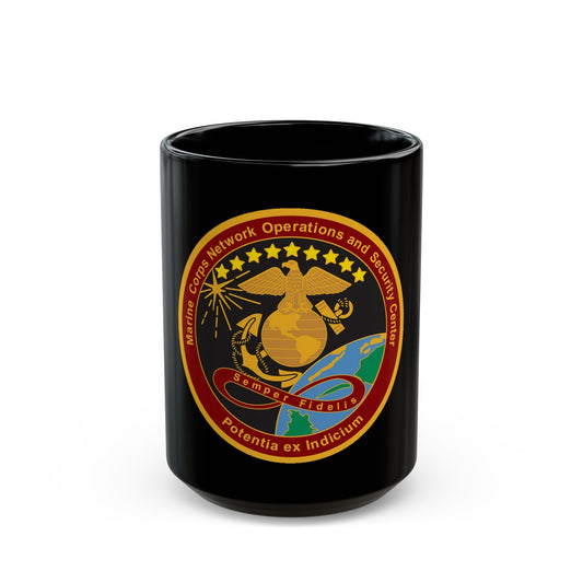 Marine Corps Network Operations And Security Center (USMC) Black Coffee Mug-15oz-The Sticker Space