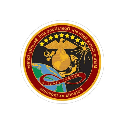 Marine Corps Network Operations And Security Center (USMC) REVERSE PRINT Transparent Die-Cut STICKER 6 Inch Die-Cut Transparent - The Sticker Space