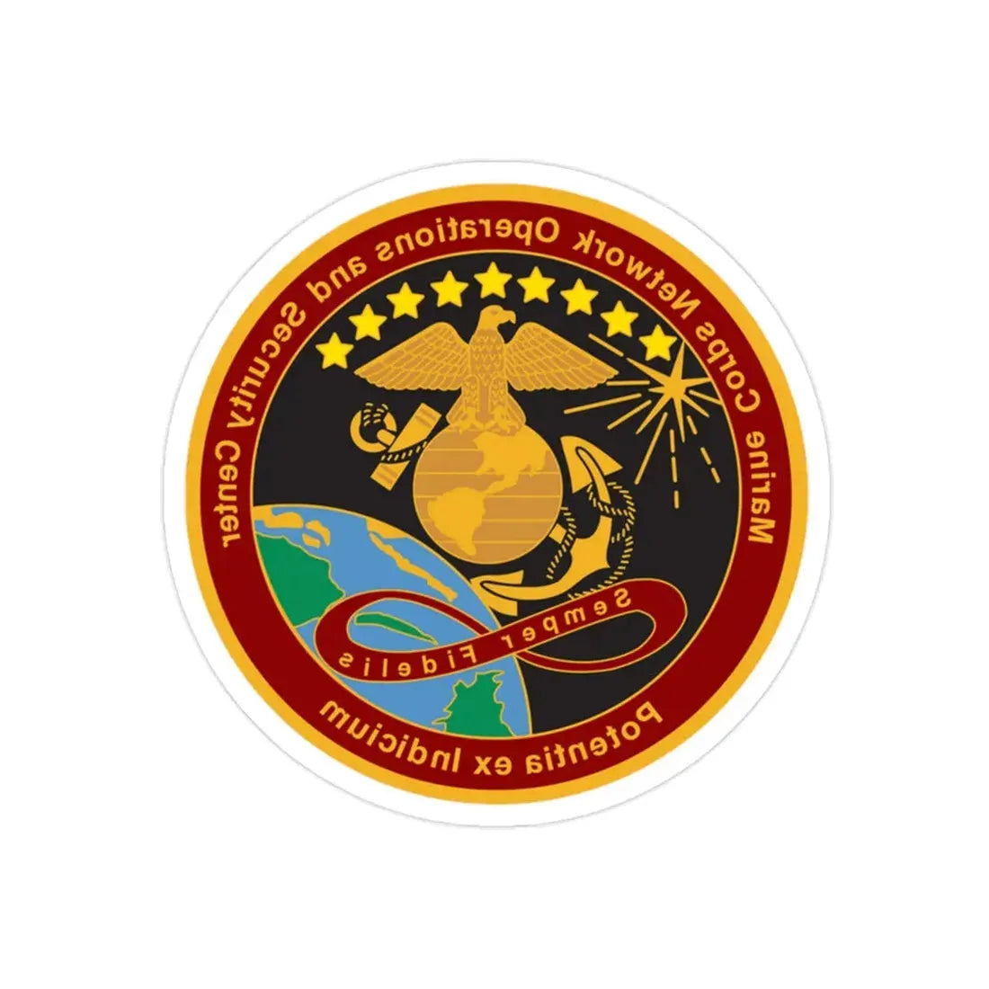 Marine Corps Network Operations And Security Center (USMC) REVERSE PRINT Transparent Die-Cut STICKER - The Sticker Space
