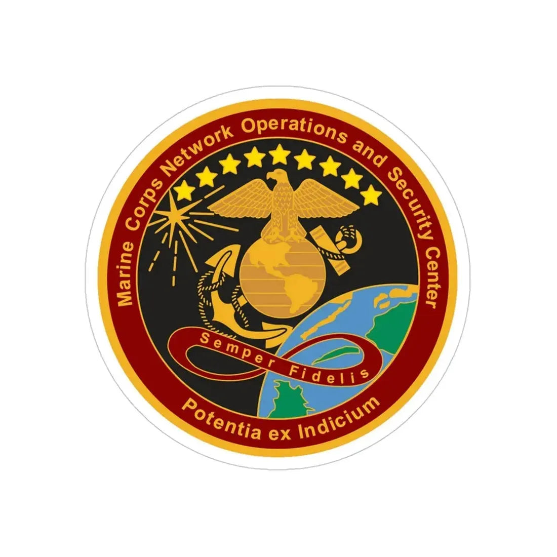 Marine Corps Network Operations And Security Center (USMC) Transparent STICKER Die-Cut Vinyl Decal 4 Inch - The Sticker Space