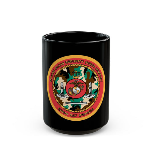 Marine Corps Security Force Company Kings Bay Georgia (USMC) Black Coffee Mug-15oz-The Sticker Space