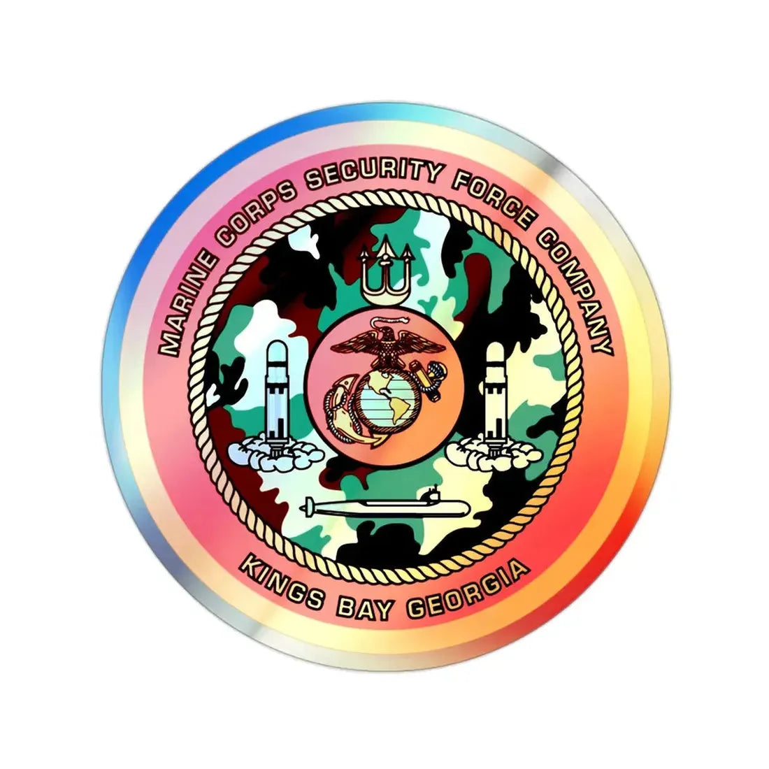 Marine Corps Security Force Company Kings Bay Georgia (USMC) Holographic STICKER Die-Cut Vinyl Decal - The Sticker Space