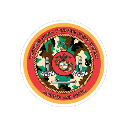 Marine Corps Security Force Company Kings Bay Georgia (USMC) REVERSE PRINT Transparent Die-Cut STICKER 5 Inch Die-Cut Transparent - The Sticker Space