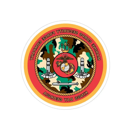 Marine Corps Security Force Company Kings Bay Georgia (USMC) REVERSE PRINT Transparent Die-Cut STICKER 6 Inch Die-Cut Transparent - The Sticker Space