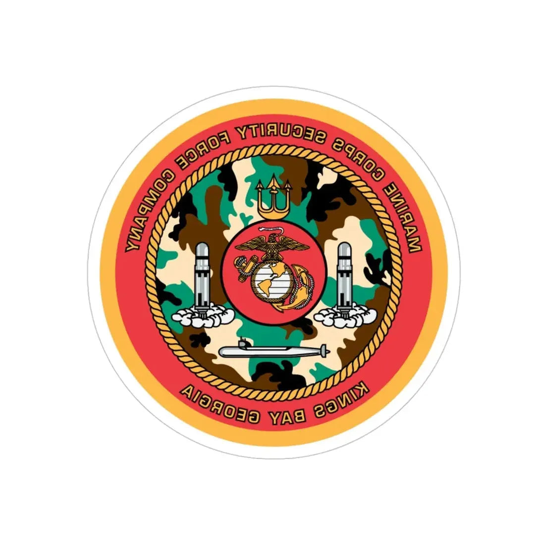 Marine Corps Security Force Company Kings Bay Georgia (USMC) REVERSE PRINT Transparent Die-Cut STICKER - The Sticker Space