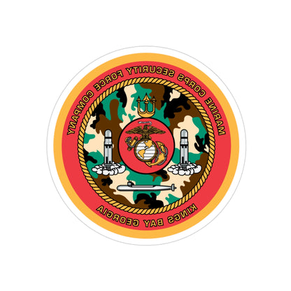 Marine Corps Security Force Company Kings Bay Georgia (USMC) REVERSE PRINT Transparent STICKER-3" × 3"-The Sticker Space