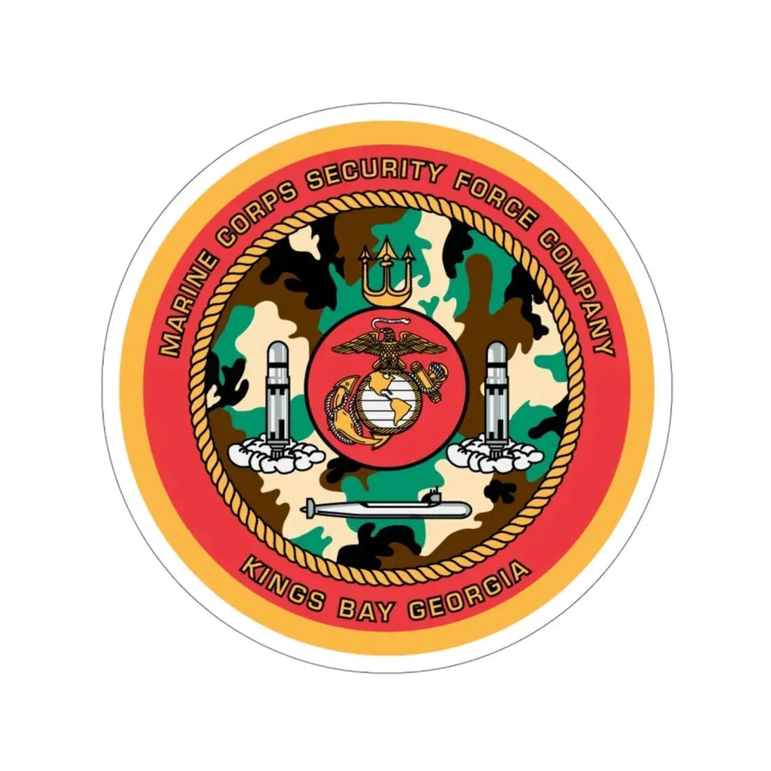 Marine Corps Security Force Company Kings Bay Georgia (USMC) STICKER Vinyl Die-Cut Decal 4 Inch - The Sticker Space