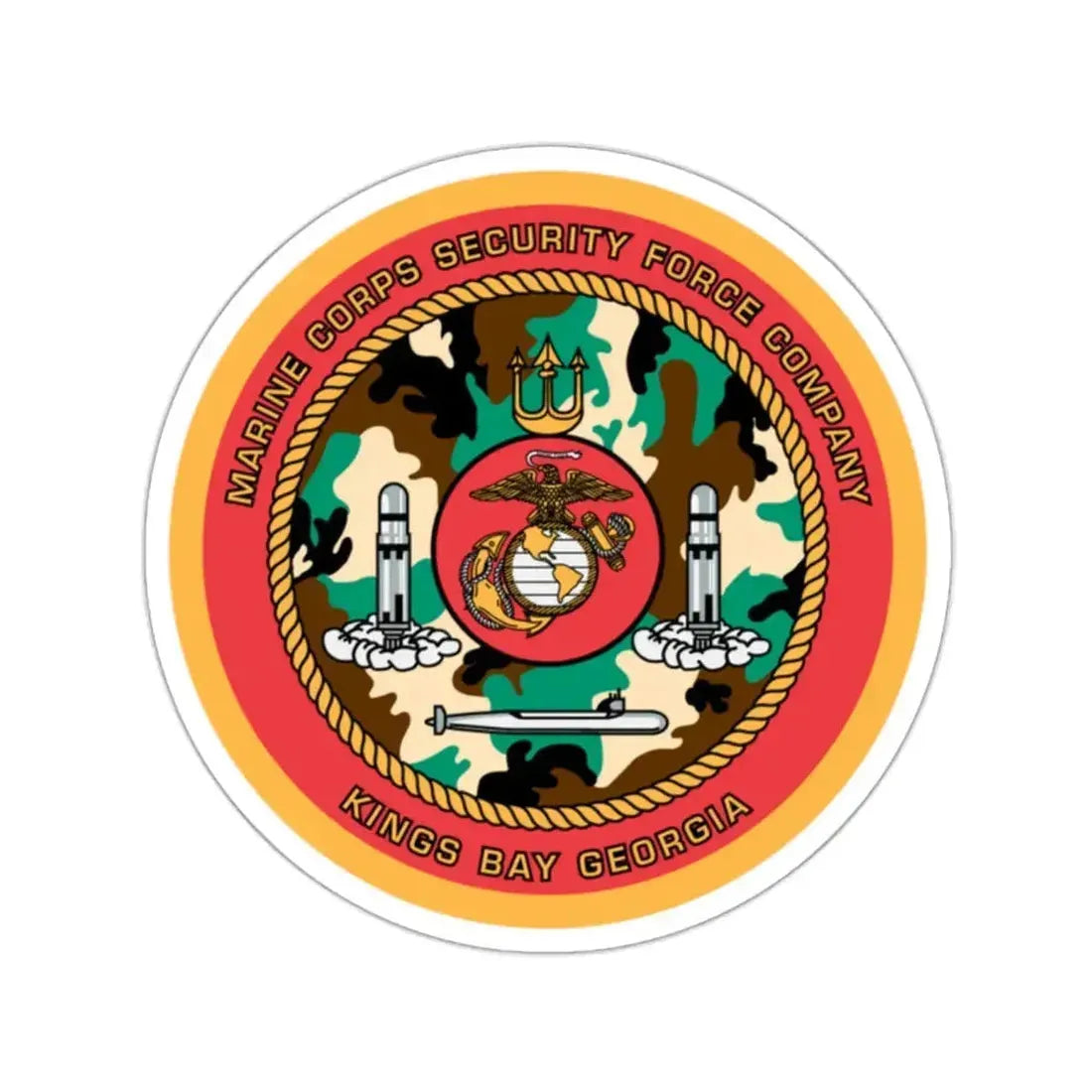 Marine Corps Security Force Company Kings Bay Georgia (USMC) STICKER Vinyl Kiss-Cut Decal 2 Inch White - The Sticker Space