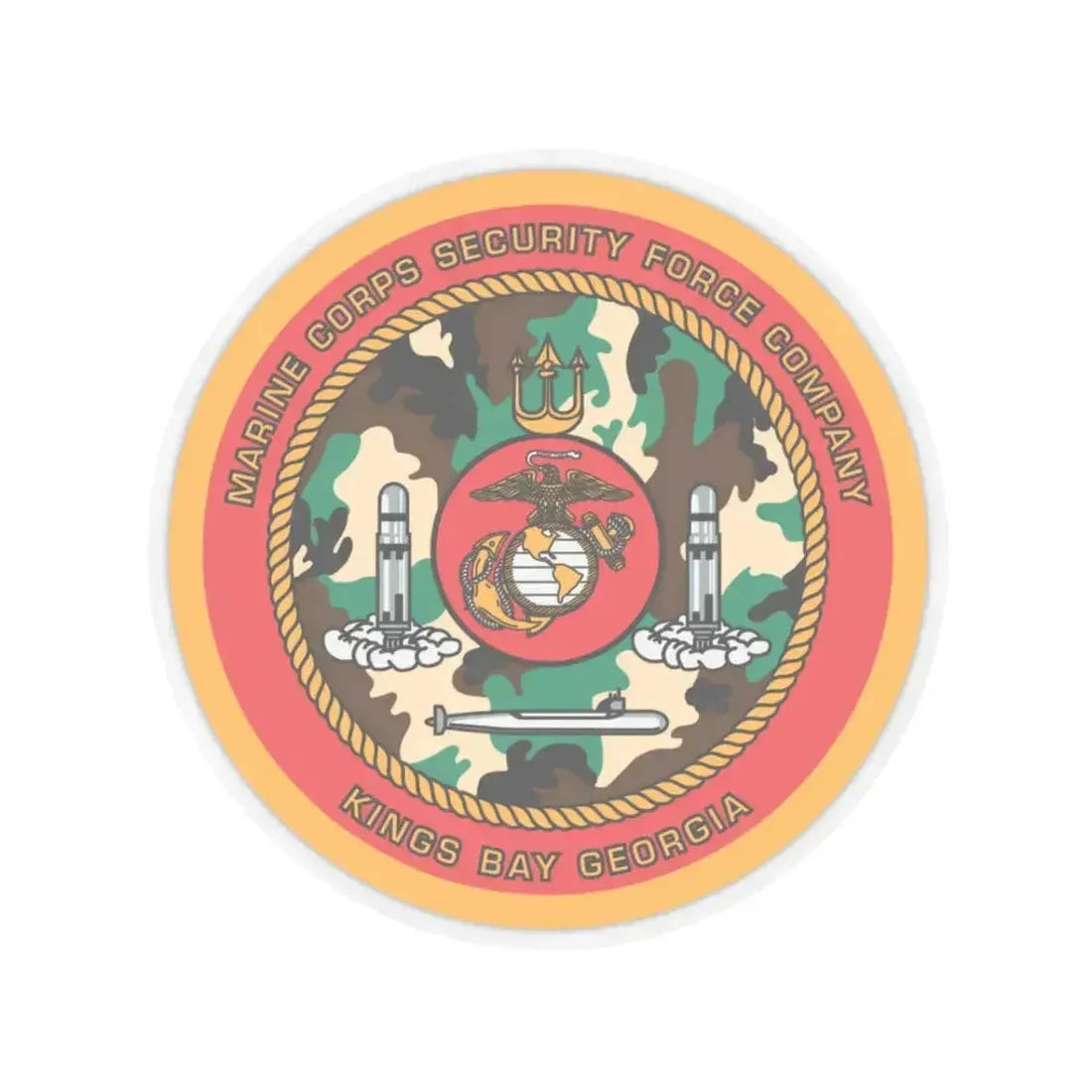 Marine Corps Security Force Company Kings Bay Georgia (USMC) STICKER Vinyl Kiss-Cut Decal 3 Inch Transparent - The Sticker Space