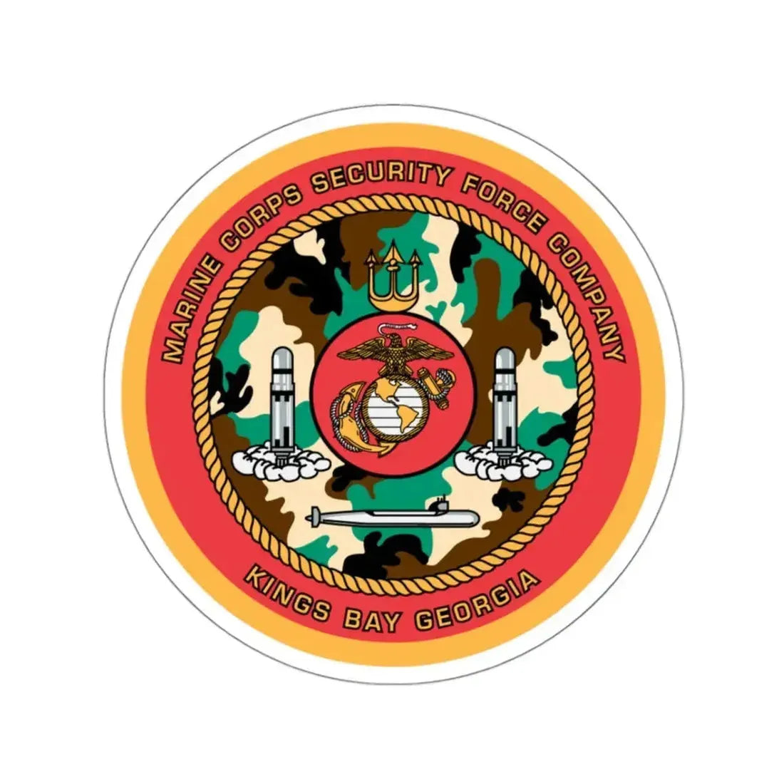 Marine Corps Security Force Company Kings Bay Georgia (USMC) STICKER Vinyl Kiss-Cut Decal 3 Inch White - The Sticker Space