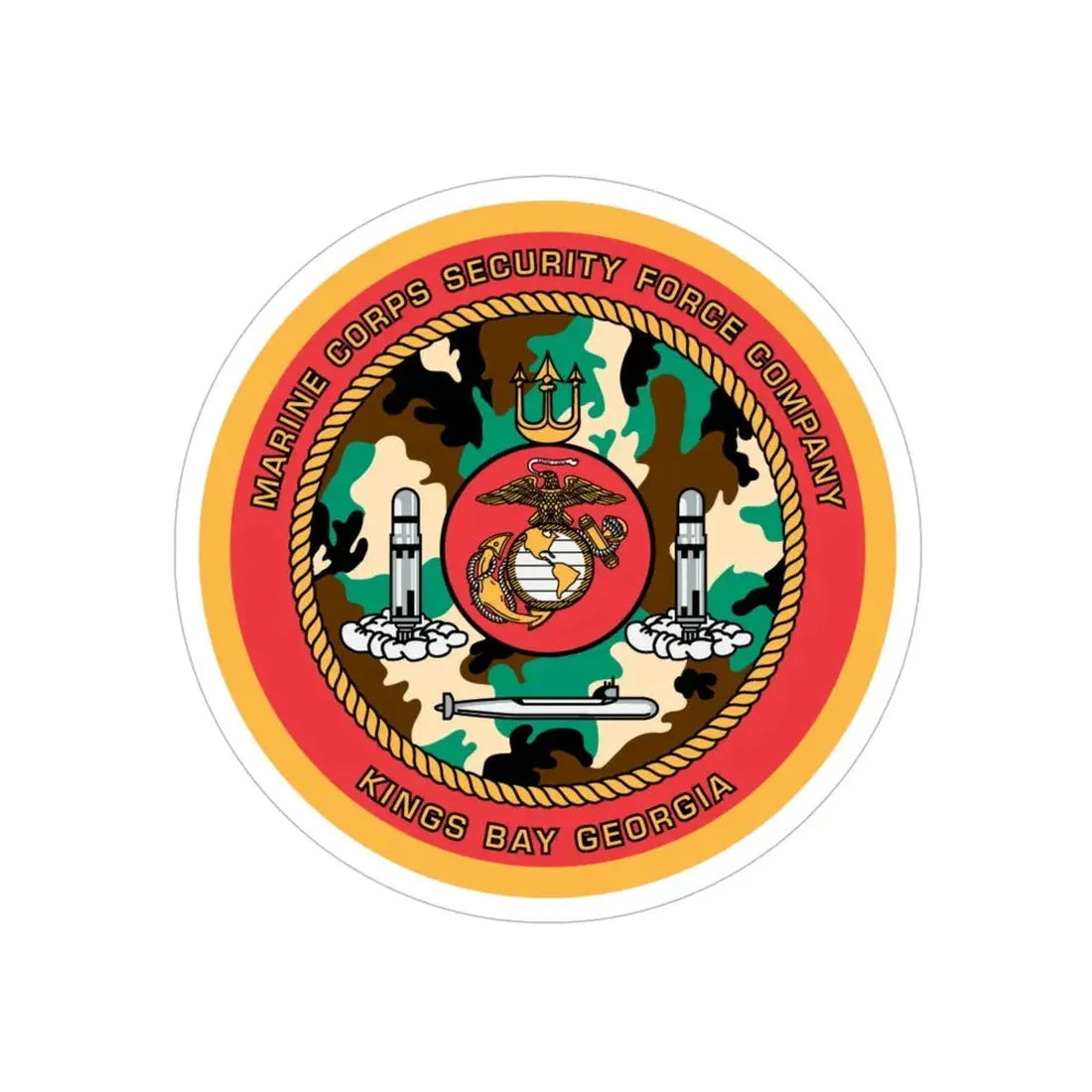 Marine Corps Security Force Company Kings Bay Georgia (USMC) Transparent STICKER Die-Cut Vinyl Decal 6 Inch - The Sticker Space